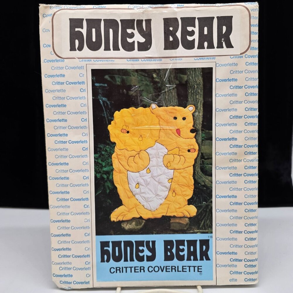 VTG Coverlette Quilt Pattern Down On The Farm Original Honey Bear 1976 VTG